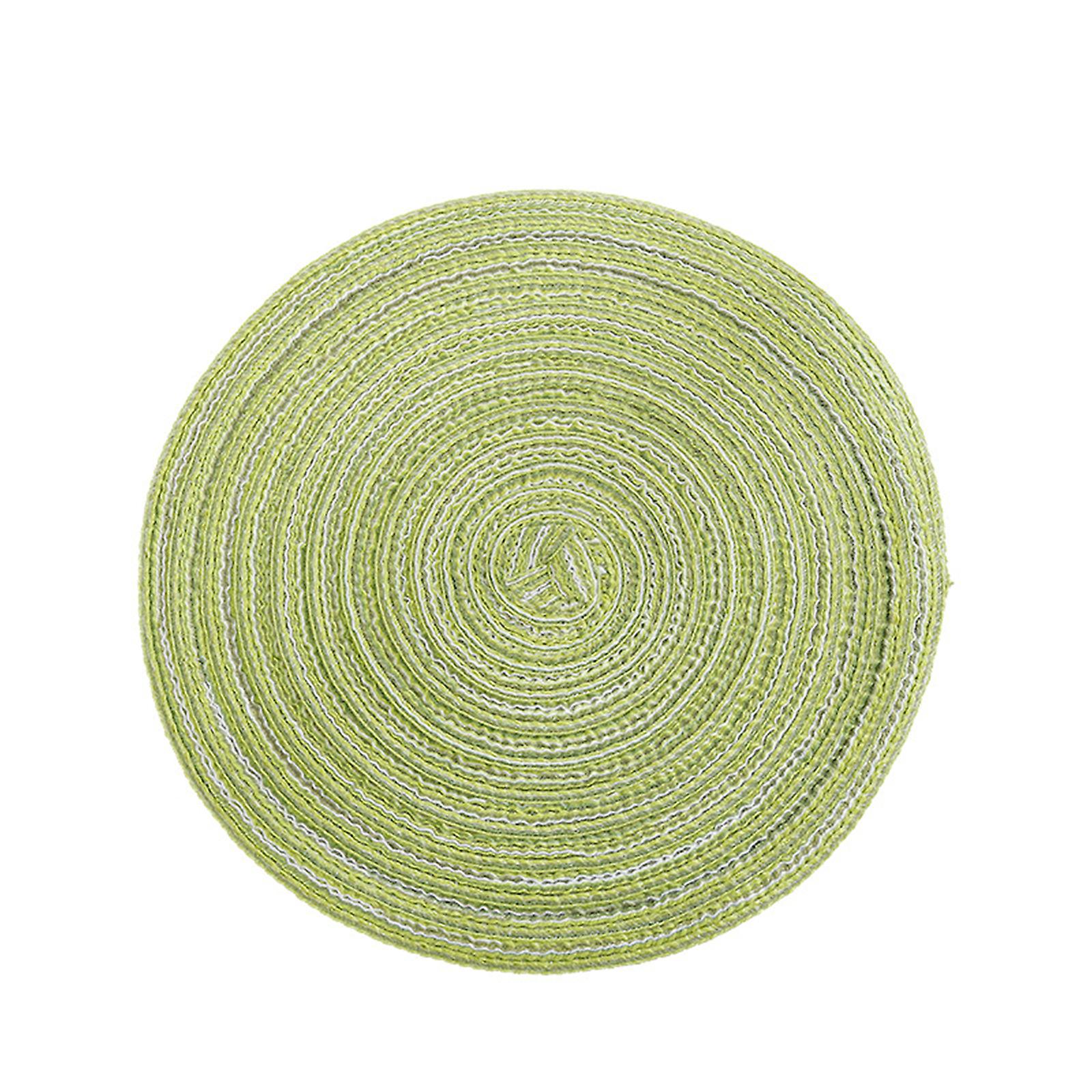 Round Cotton Coaster Heat Resistant Linen Dining Table Plate Mat for Household Protects Table from