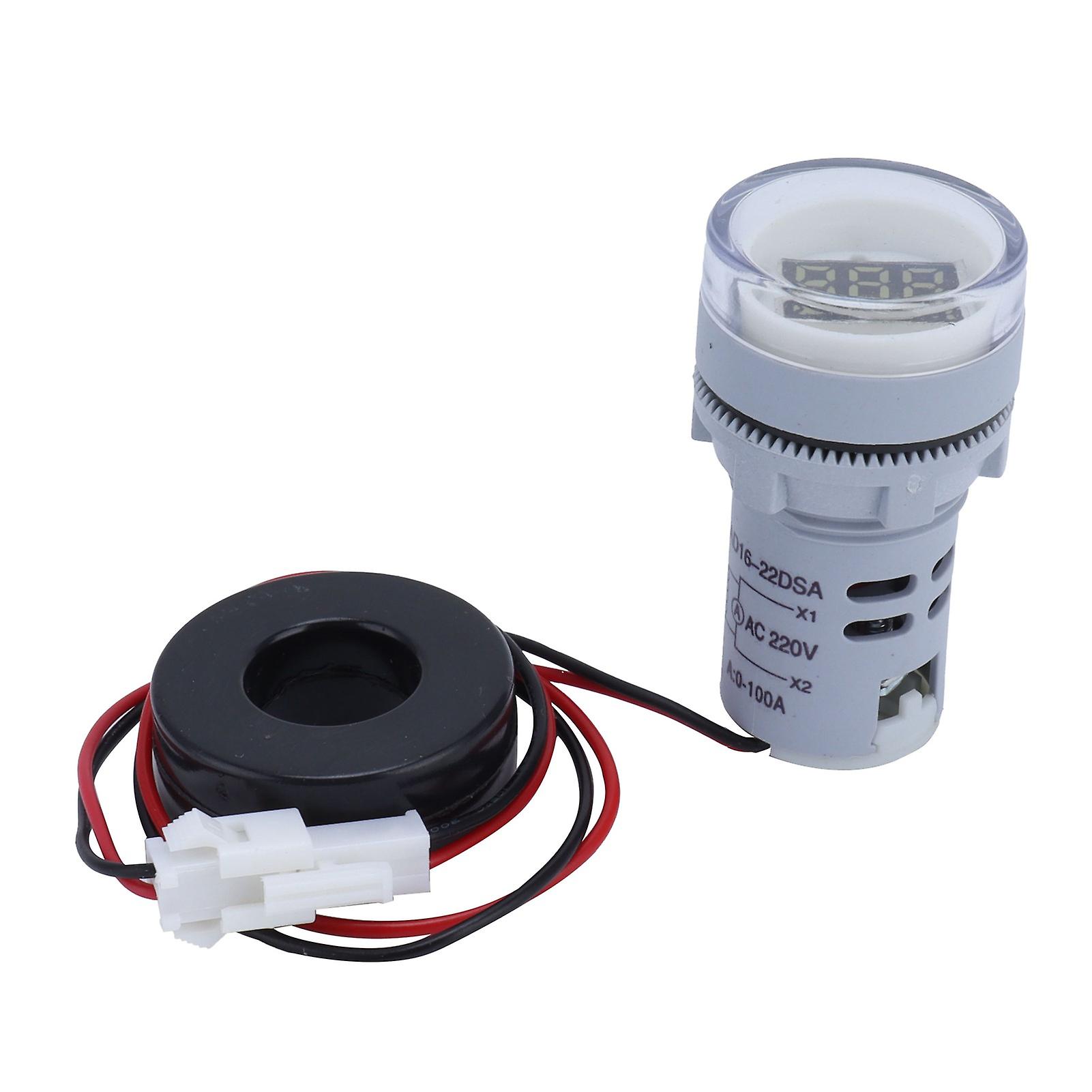 Ouitble Current Signal Indicator Digital Current Meter Ammeter AC 220V AD16‑22DSAWhite