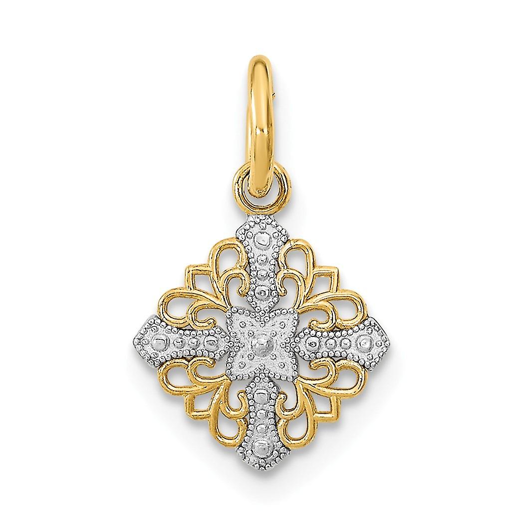 Mini Medallion With White Religious Faith Cross and Circular Center And O ring 10.5mm Wide-Ring for Women