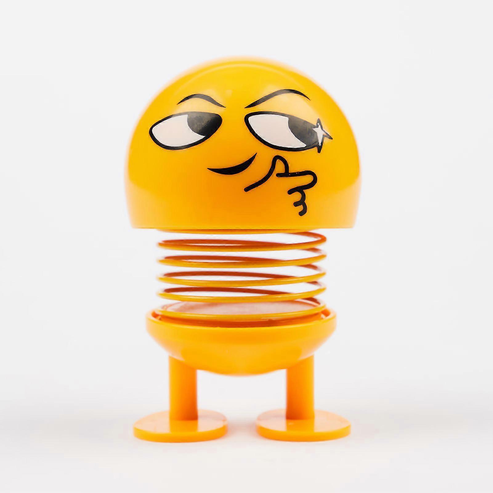 Cute Spring Bobble Head Car Emotion Doll for Dashboard Decoration No.12