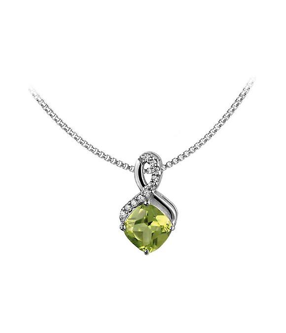 Jacques Lemans - Sterling Silver Necklace with Peridot - SE-C117C