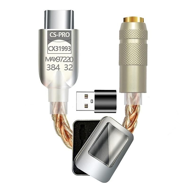 CX31993 USB DAC Type C To 3.5mm Headphone Amplifier Sound Decoders Adapter