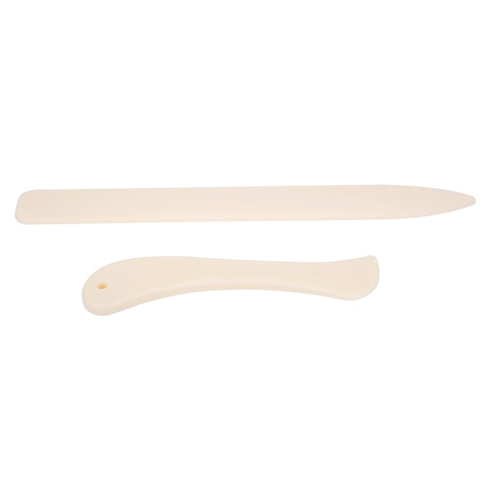 2 Pcs Bone Folder Leather Edge Crafts Manual DIY Tool White ABS Leather Edge Folder