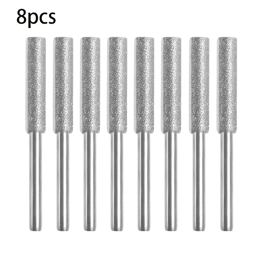 Diamond Coated Chainsaw Sharpener, 8pcs, 4.8mm, Stone File, Grinding Head, Sharpening, Abrasive Tools~11035