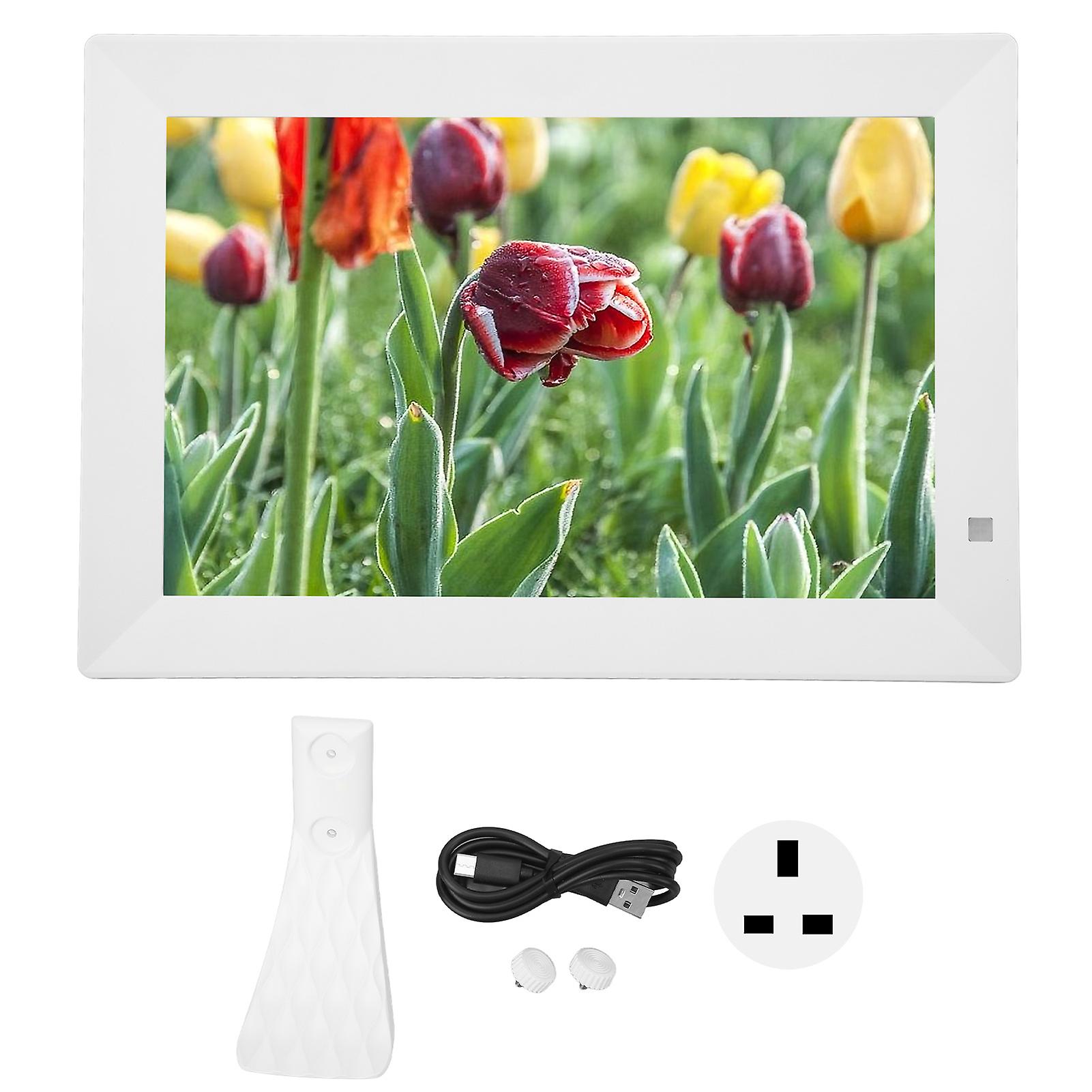 10" Digital Photo Frame: 1024x800, WiFi, Motion Sensor, MP3/MP4, Clock, UK Plug