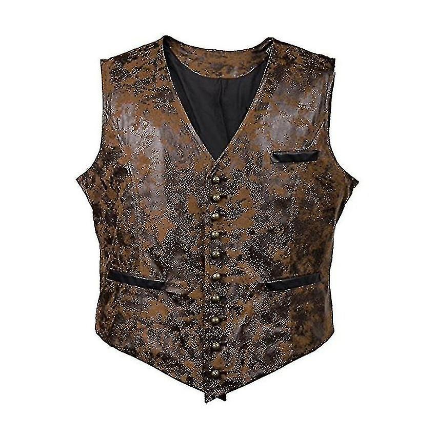 Chaleco de piel de búfalo para hombre con funda