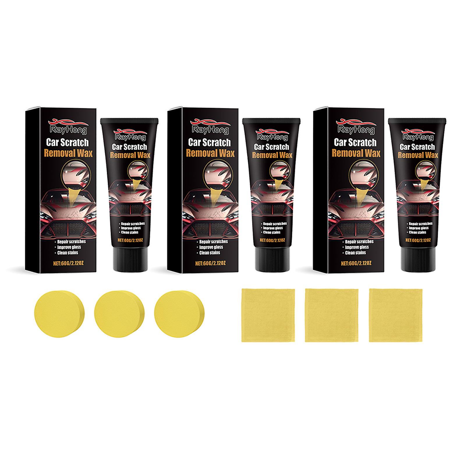 Deep Scratches Repair Wax for Car Waterproof Lasting Auto Scratch Covering Paste with Sponge for Van Vehicle