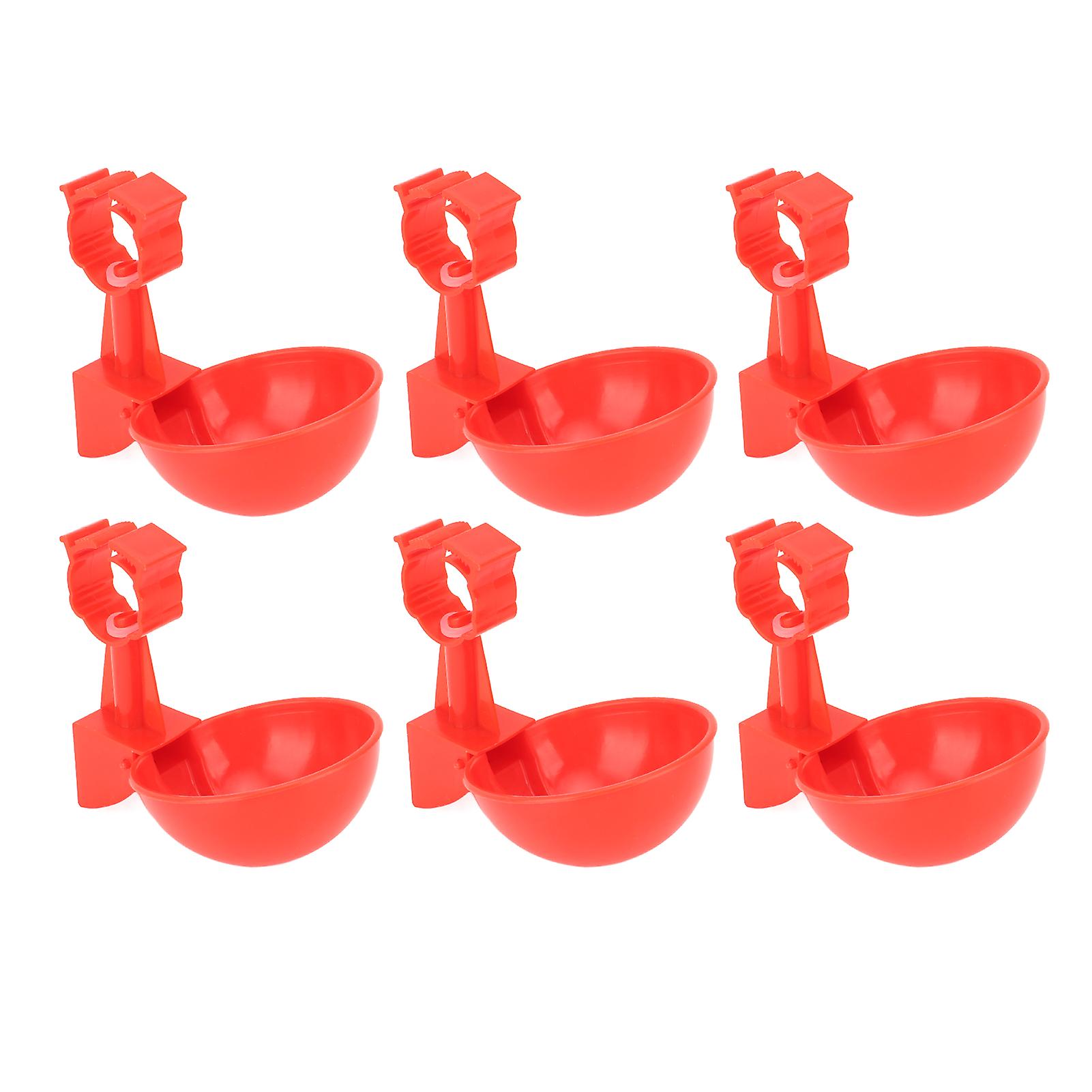 6pcs Chicken Water Cups Automatic Chicken Water Feeder Poultry Waterer Kit Spring Clamp Type for Chicks Duck Goose 
