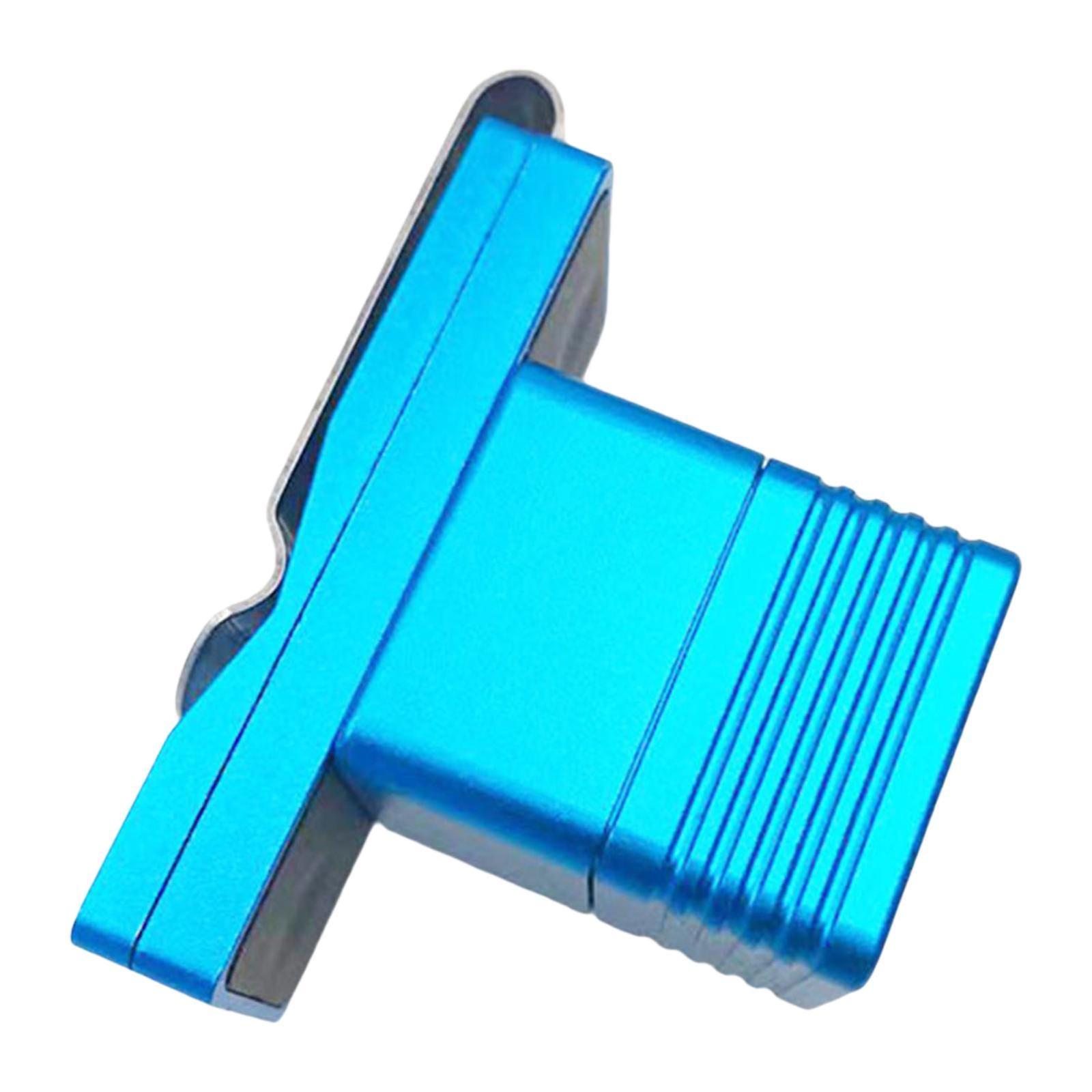 Billard Kreide Halter Gürtelclip Queue Queue Pflege 2 in 1 Quadrat Kreide Etui Blau