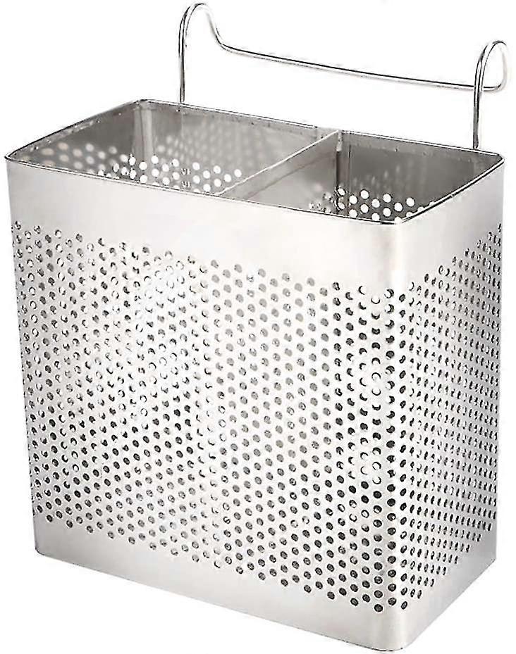 رف أدوات مائدة من الفولاذ المقاوم للصدأ - رف تجفيف مثبت على الحائط ، تجهيزات المطابخ ، ملاعق