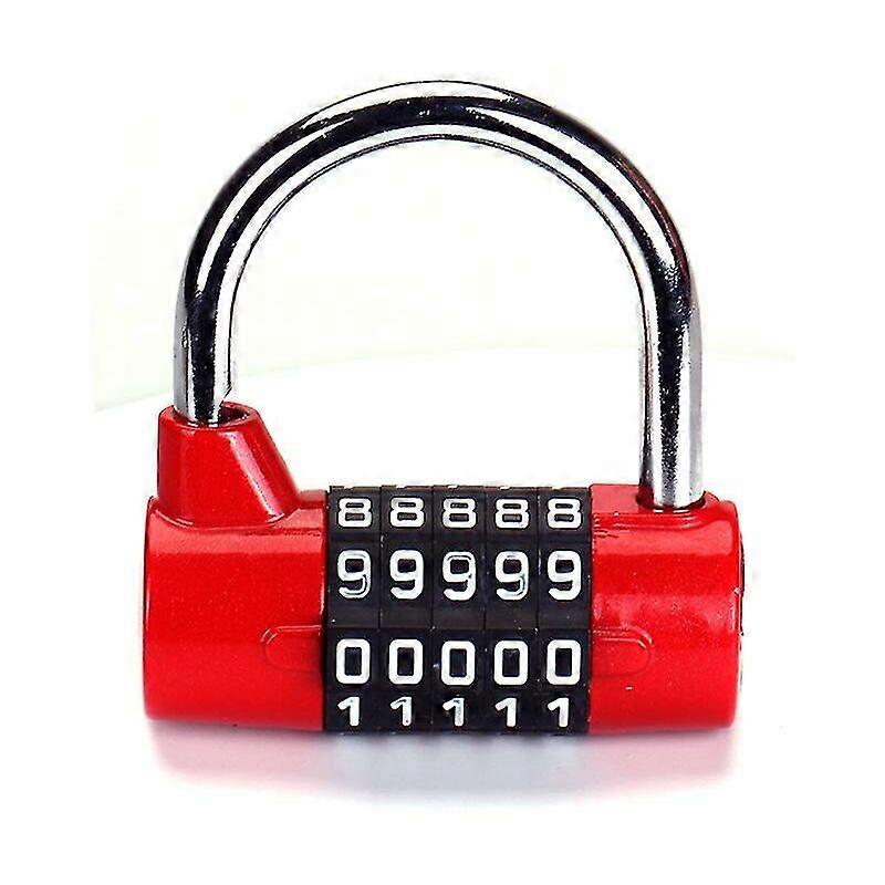 Combination padlock Robust 5-digit combination, red 65*63 mm