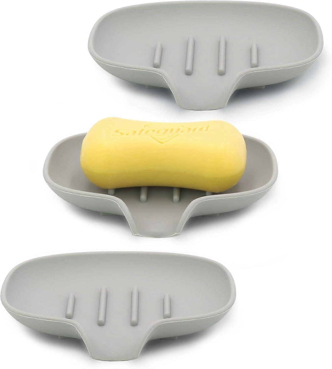 3 Pack Soap Bar Holder, Self Draining Soap Dish, Quick Drainage, Soap Dishes
