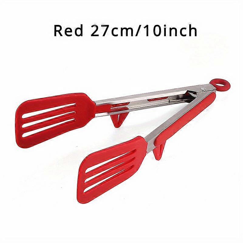 Silicone BBQ Tongs with Holder, 10-Inch/13-Inch Non-Stick Grill Tongs, Food Grade, Anti-Slip Hollow Design, Kitchen And Restaurant Utensils