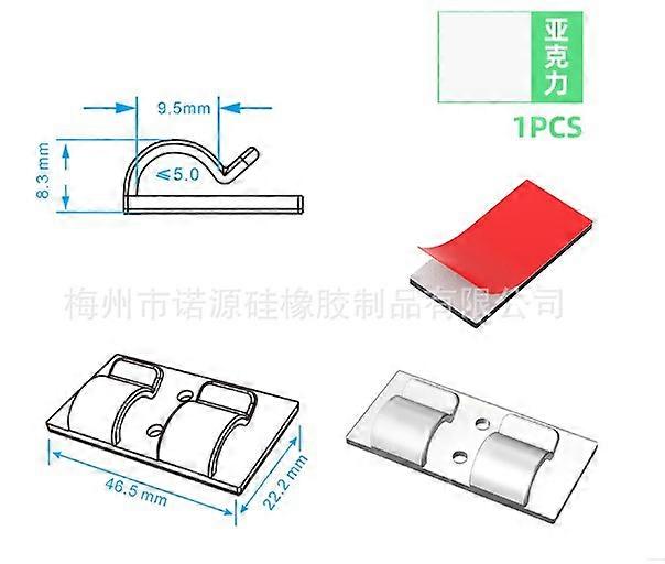 25pcs Cable Clips Adhesive Cable Organizer Wire Management Holder for Outdoor String Light