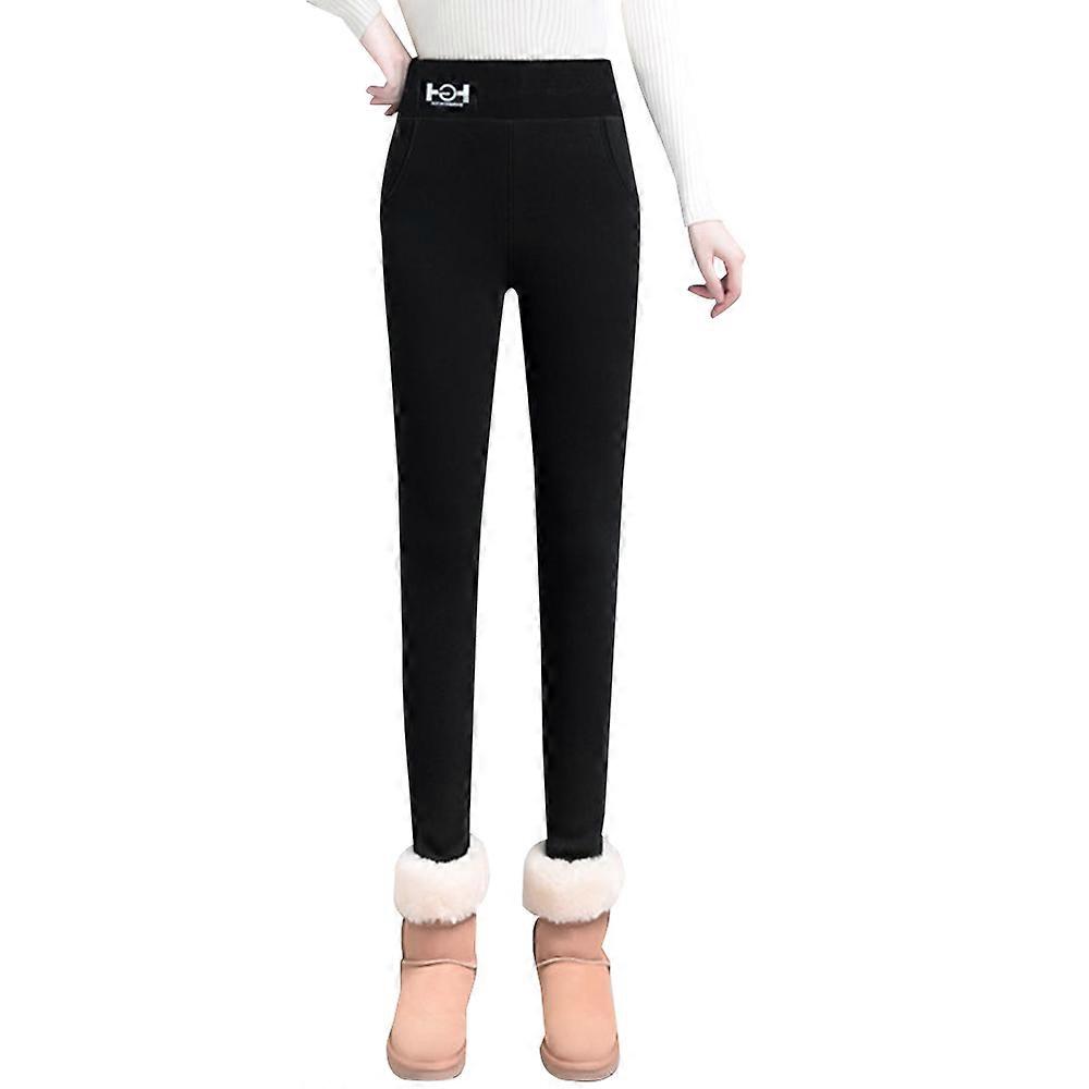 Winter high waisted stretch thick cashmere thermal pants