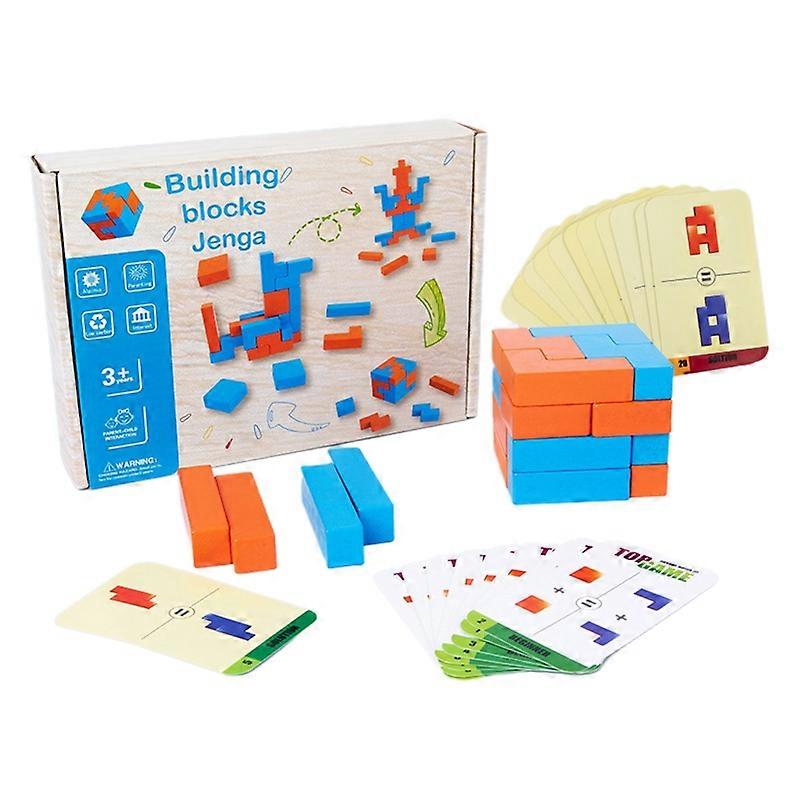 Shape Matching Blocks Wooden Stacking Toy Geometric Building Toy Brain Developmental Plugging Toy Kids Age 3+ Gift