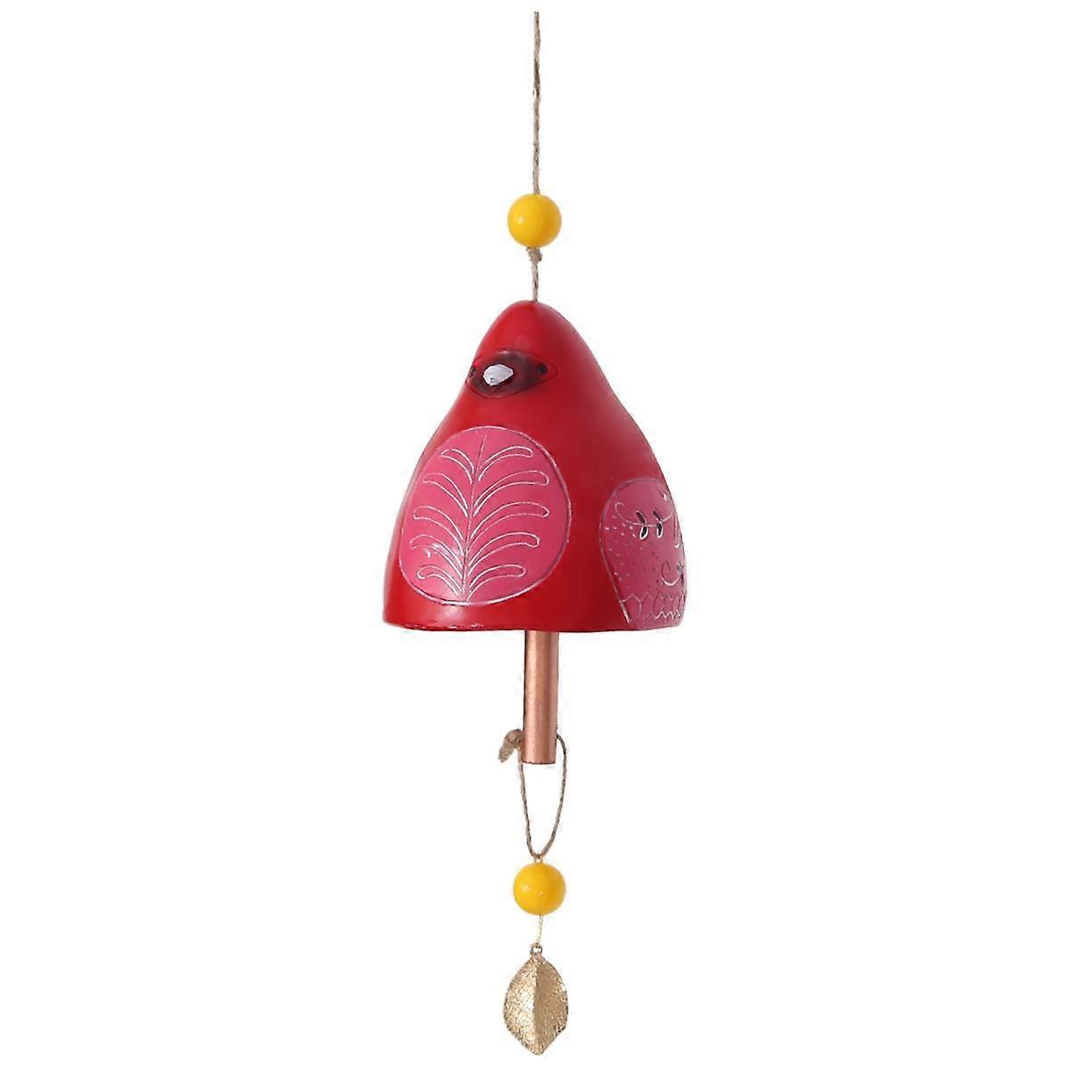 Bird Song Bell Garden Decoration,Hanging Rustic Wind Chime, Pendant Metal Tube Bell Door Bell Penda