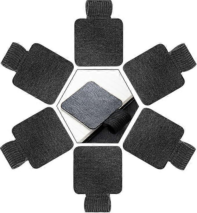 Self-adhesive pen loop [6 pieces], self-adhesive leather pen holder, PU leather pen holder for diary with elastic loop for tablet, diary, calendar, no