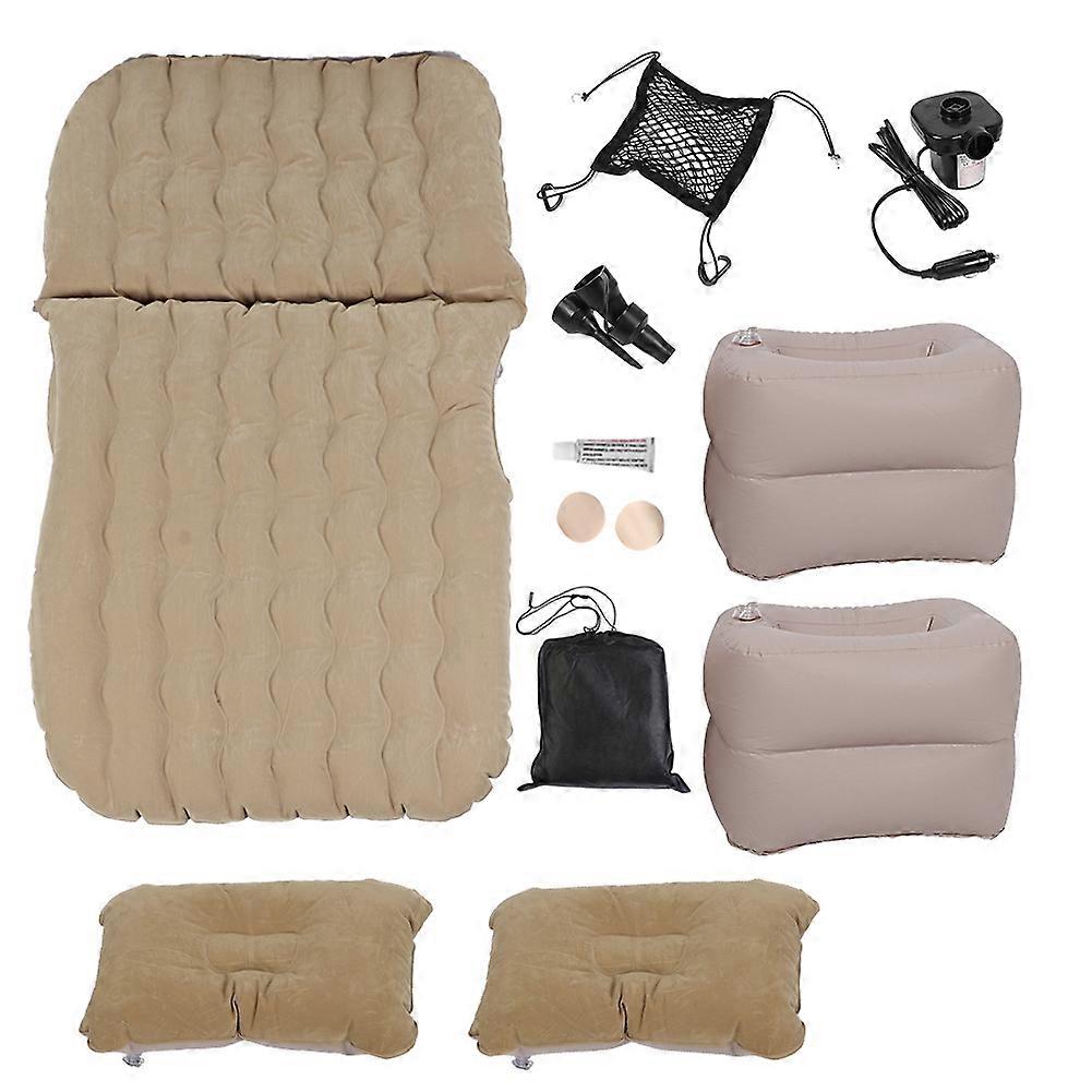 Materasso pieghevole per letto di gonfiaggio ad aria da viaggio in auto con cuscini per bambino adulto (grigio)