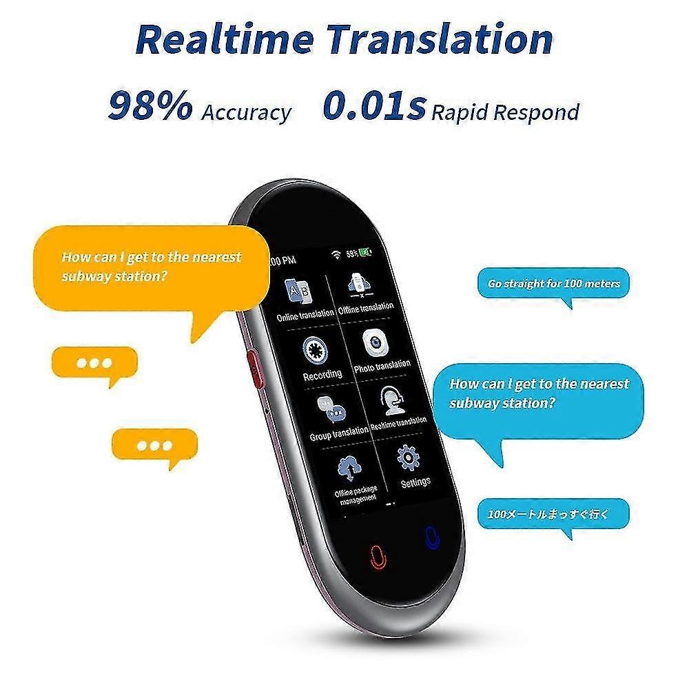 Language Translator Device 138 National Languages Intelligent Translator Real-time Voice, Recording