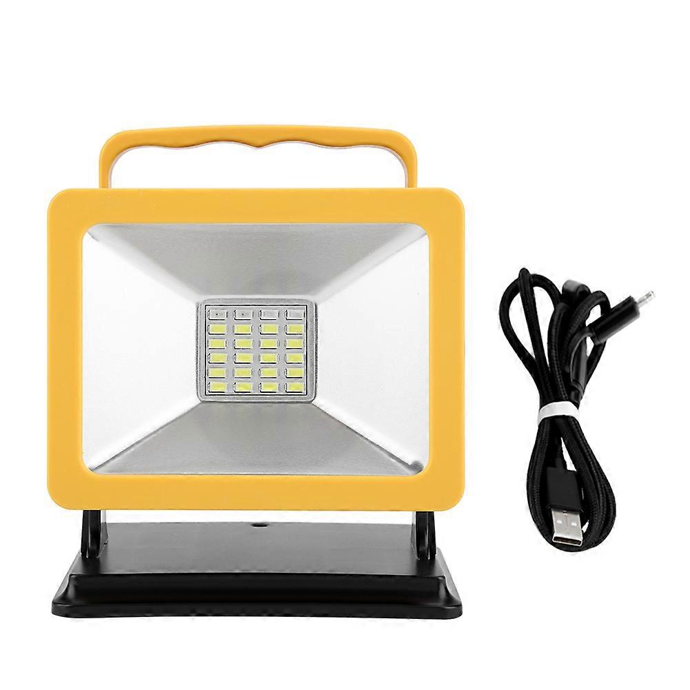 15W 5200mAh Yellow Frame LED Emergency Spotlight Flash Warning Lamp for Outdoor Camping