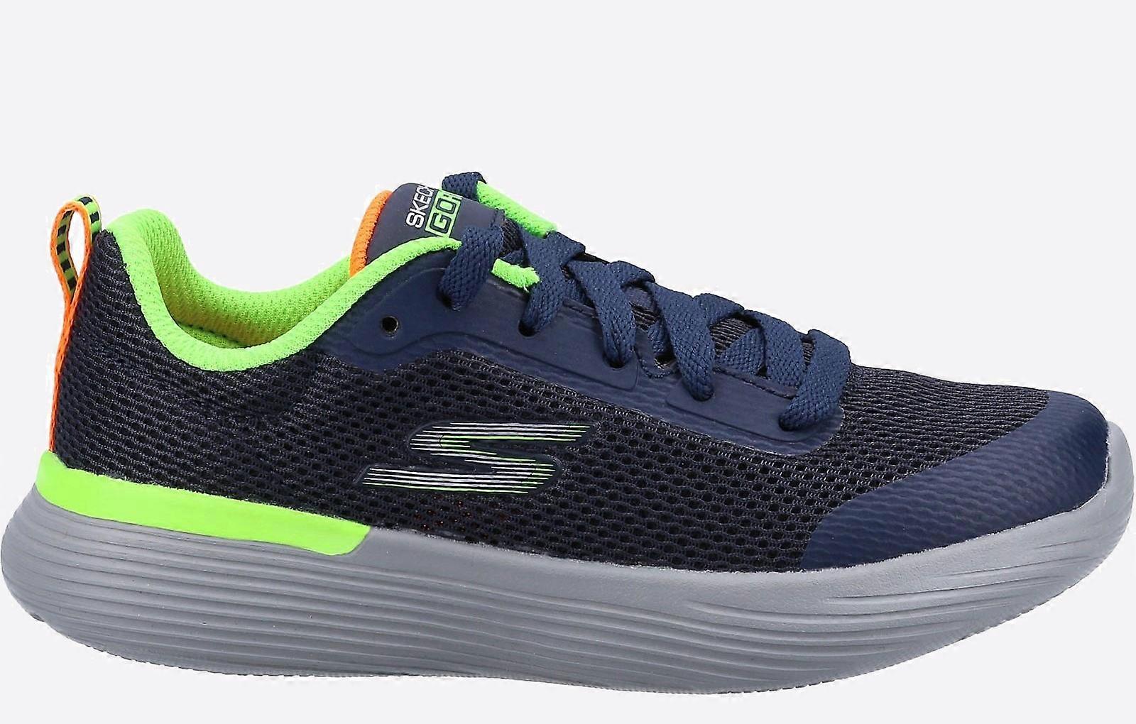 Skechers Go Run 400 V2 MEMORY FOAM Junior Trainers Navy/Lime