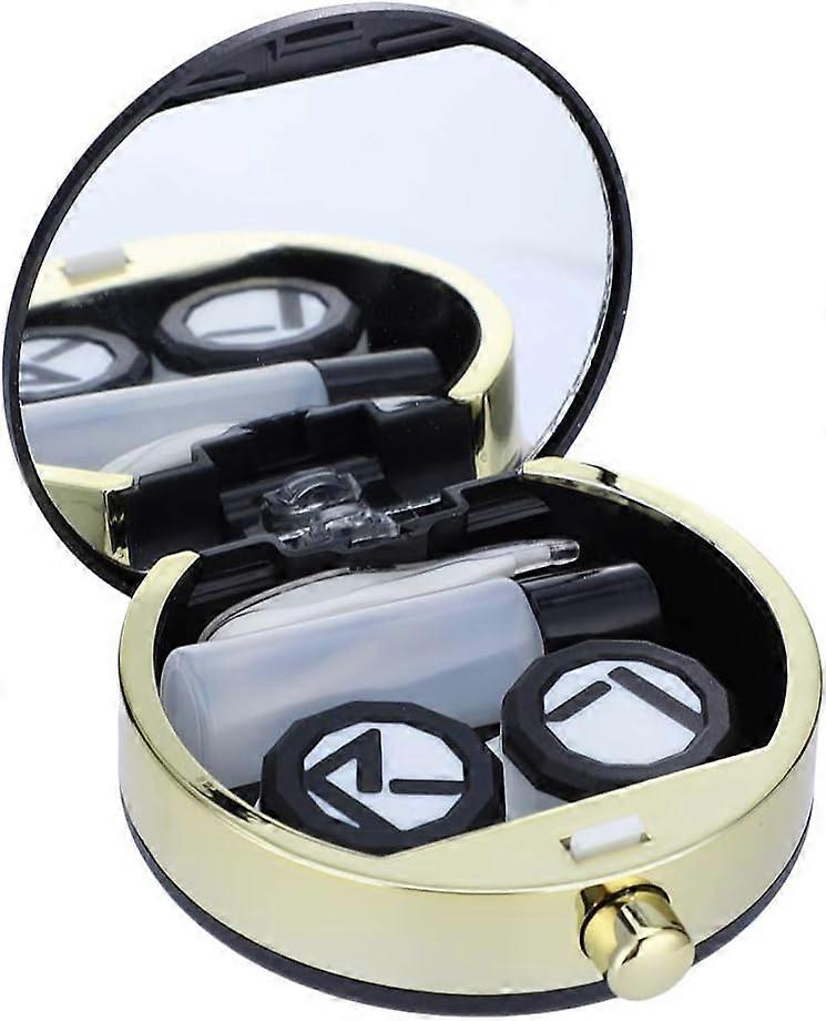 Contact Lens Case Box Holder Container Portable Soak Storage Kit with Mirror