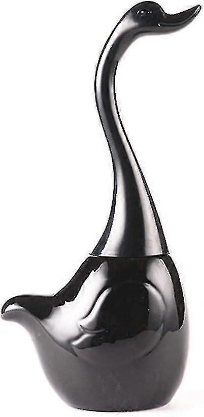 مجموعة فرشاة المرحاض على شكل بجعة مرحاض ، حامل فرشاة مرحاض بتصميم فرشاة المرحاض وحامل ، للحمام (أسود)