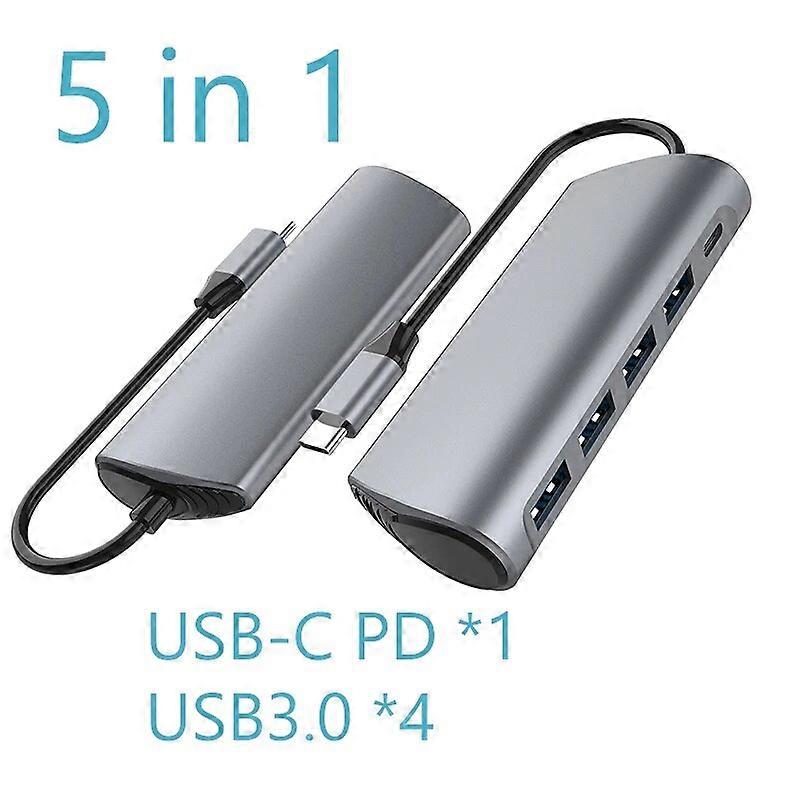 HUB USB C to 4K HDMI compatible USB 3.0 Adapter 6 in 1 Type C PD Audio Dock Station for MacBook Pro Air Splitter