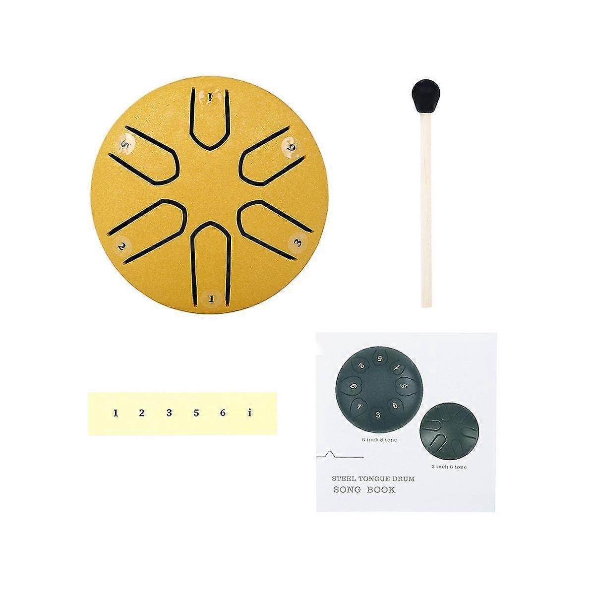 Mini Ethereal Drum 3 Inch 6 Tone Gift Ethereal Drum For Beginner Steel Tongue Drum Percussion Instr