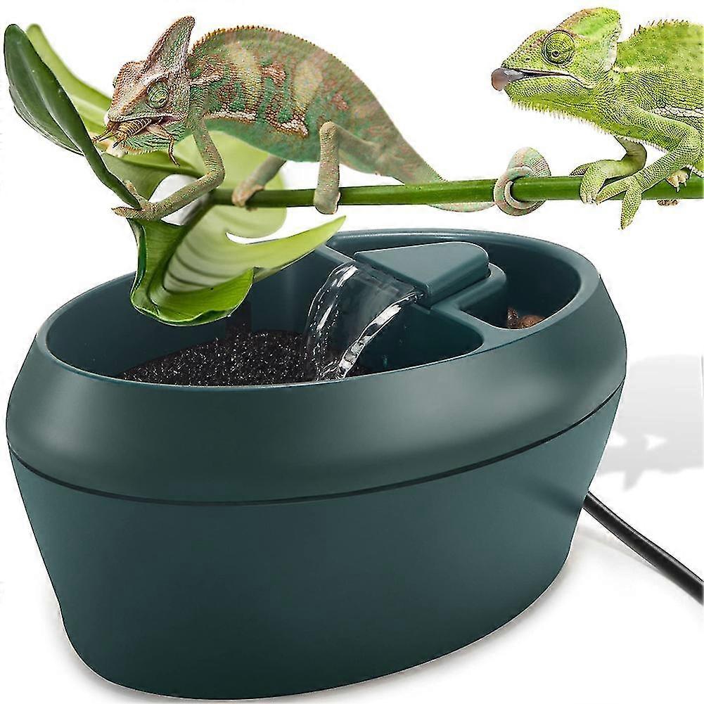 Reptile Chameleon Cantina with Snacks Trough, Drinking Fountain Water Dripper for Amphibians Insects Lizard US Plug