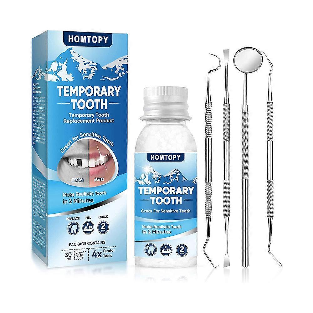 Tooth Filling Repair Kit, Temporary Teeth Filler with 4 Dental Tools, For Temporary Fixing Filling Missing Broken Chipped Tooth