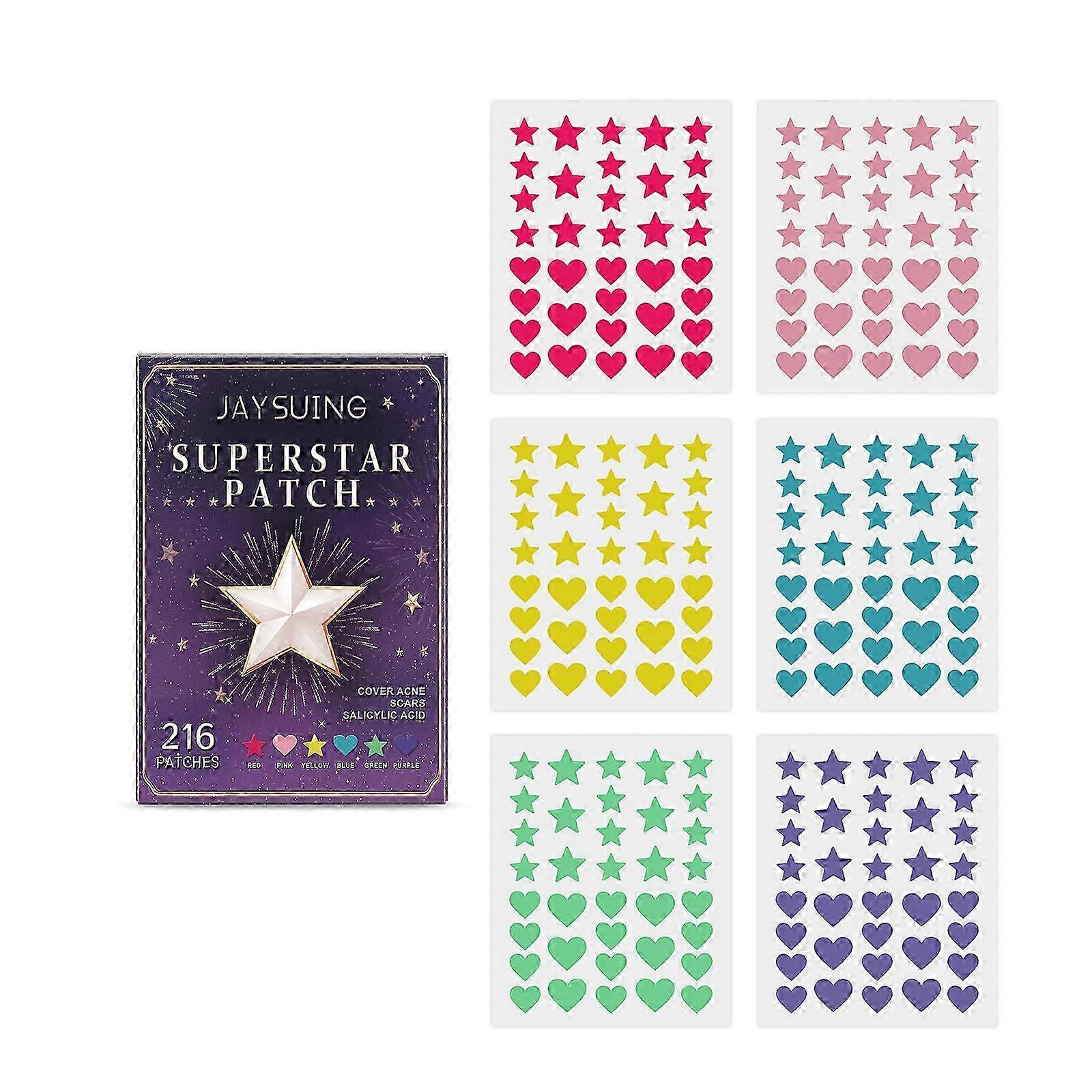Star Shape Pimple Patches Colorful Hydrocolloid Pimple Healing Sticker Cute Strong Absorption Zit Patches Face Care