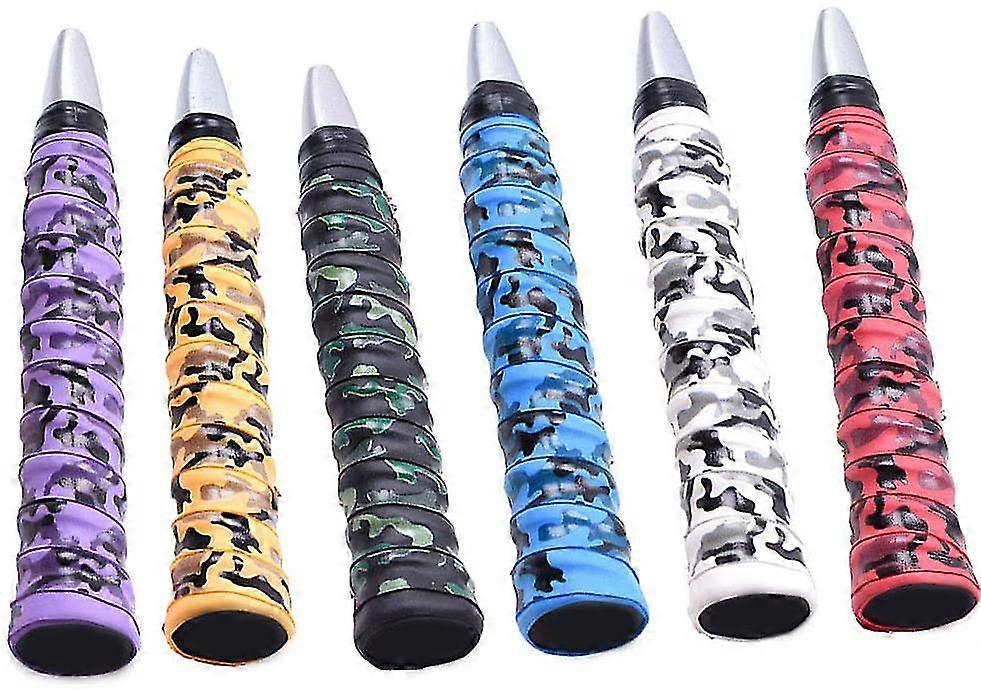 Racket Grip, 6 Camouflage Print Racquet Sweat Bands, Tennis Racket, Fishing Rod, Badminton