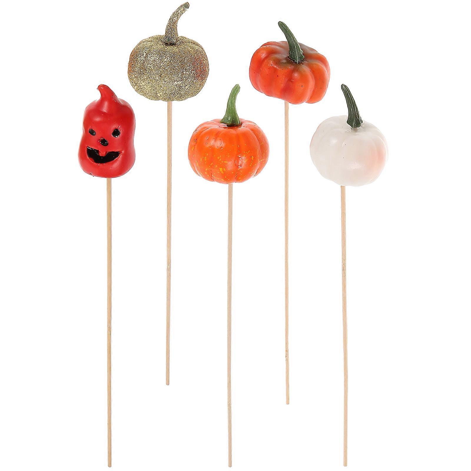 5pcs Halloween Stylish Pumpkin Bouquet Simulation Pumpkin