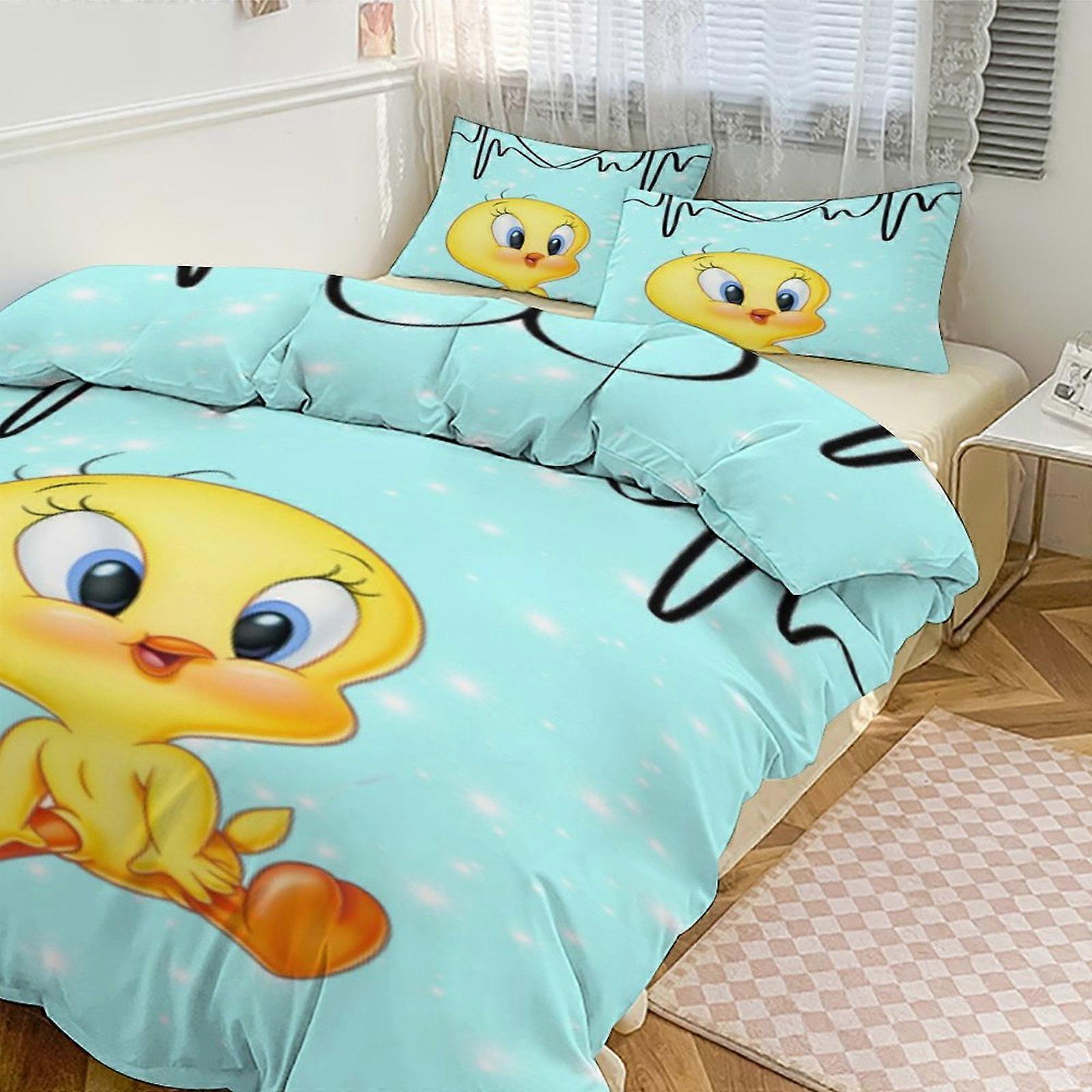 Σεντόνια g236 TweetyBird Print Κλινοσκεπάσματα Σετ Μοτίβο Πάπλωμα Cove Σετ 3 Τεμάχια 1 Κάλυμμα Πάπλωμα Και 2 Μαξιλαροθήκες Για Γυναίκες Άνδρες Έφηβοι tq236 Σεντόνια