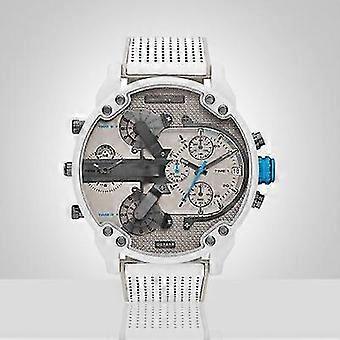 Men's dual machine watch, quartz watch stainless steel watch with calendar
