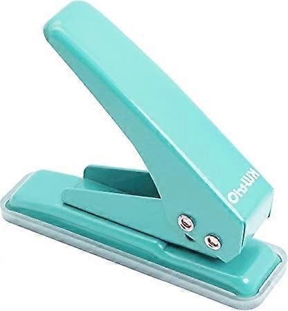 ZK-One Hole Hole Punch, Low Effort One Hole Hole Punch (1/4" Hole) for Paper, Particleboard, Index Cards (Green)