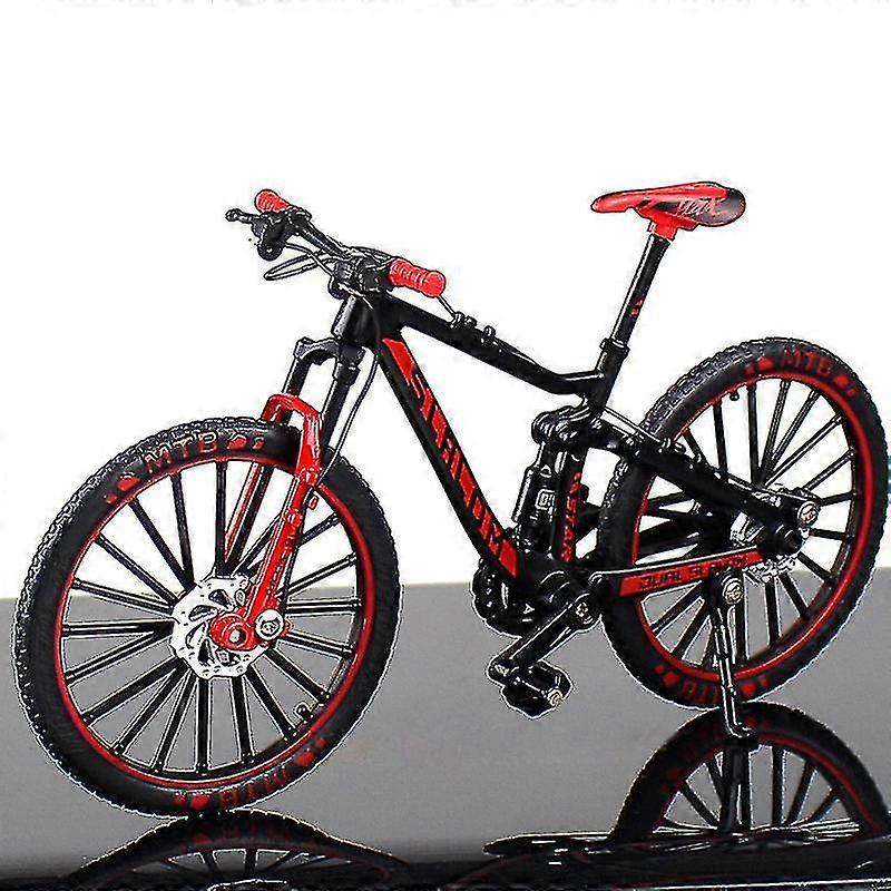 Mini 1:10 Alloy Bicycle Scale Model Dasktop Simulation Ornament Finger Mountain Bikes Toy,red