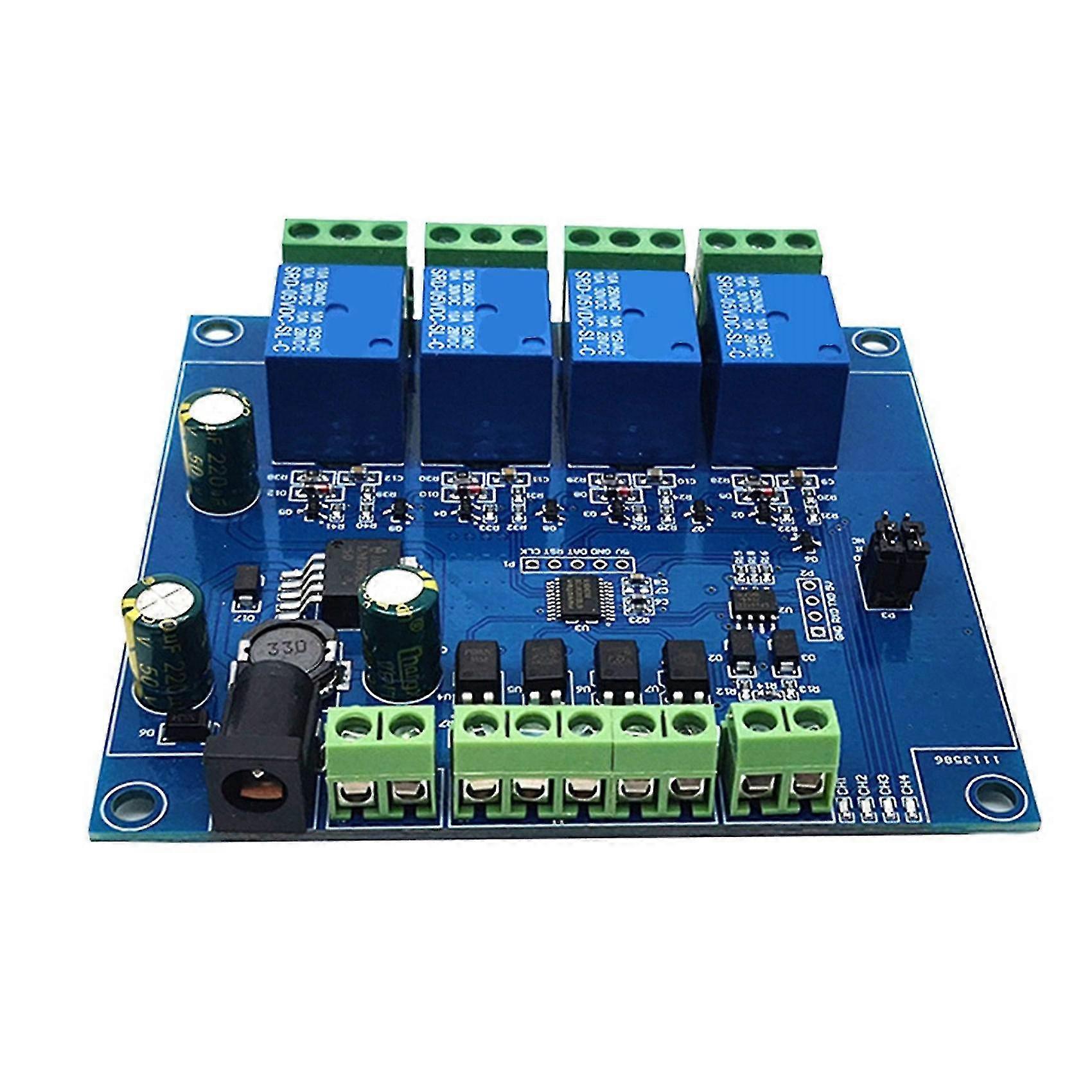 Modbus Rtu 4 Way Relay Module 7-24v Relay Module Switch Rs485/ttl Input And Output With Anti Revers