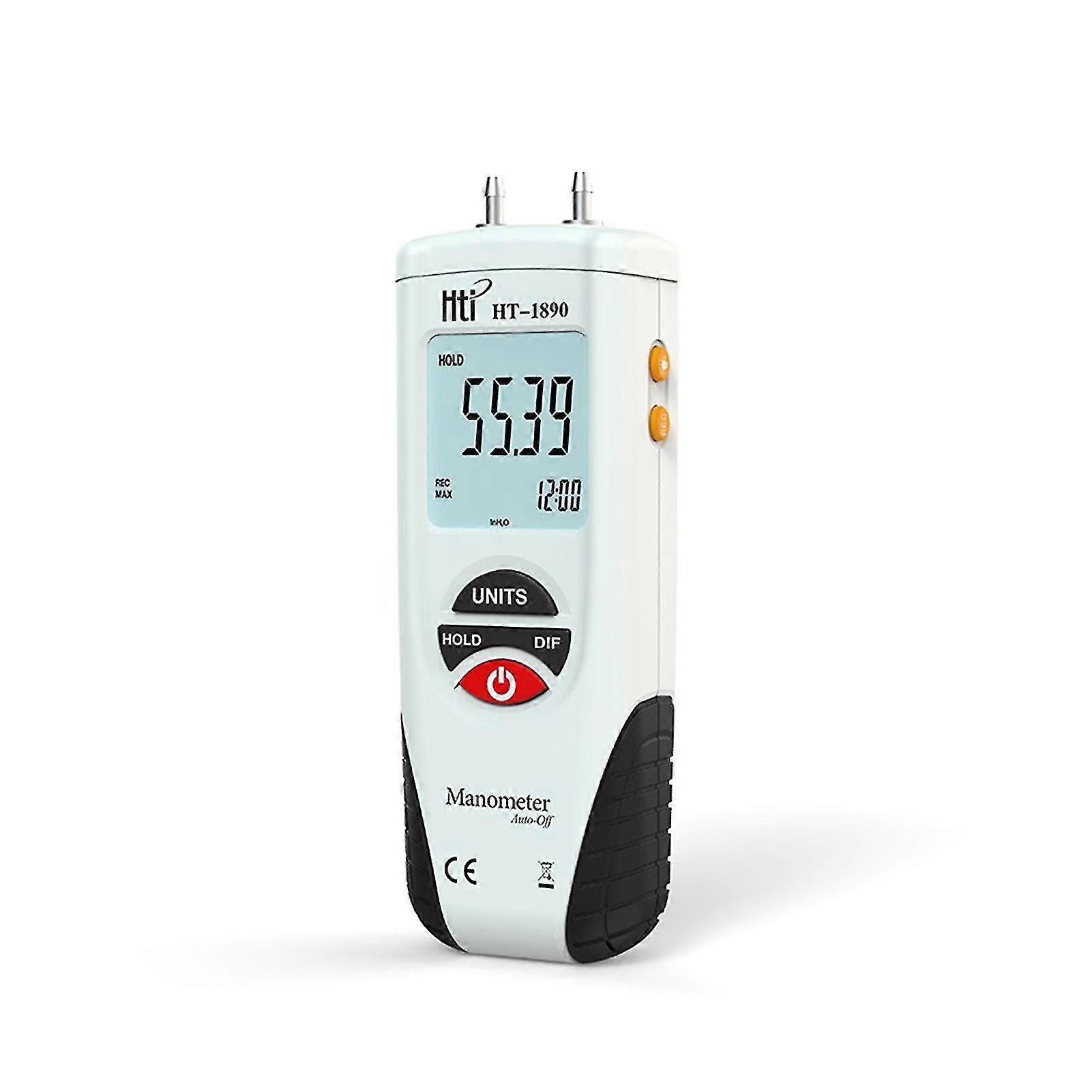 Hti Lcd Mini Digital Manometer Differential Gauge Air Pressure Meter 2psi Data Hold 11 Units