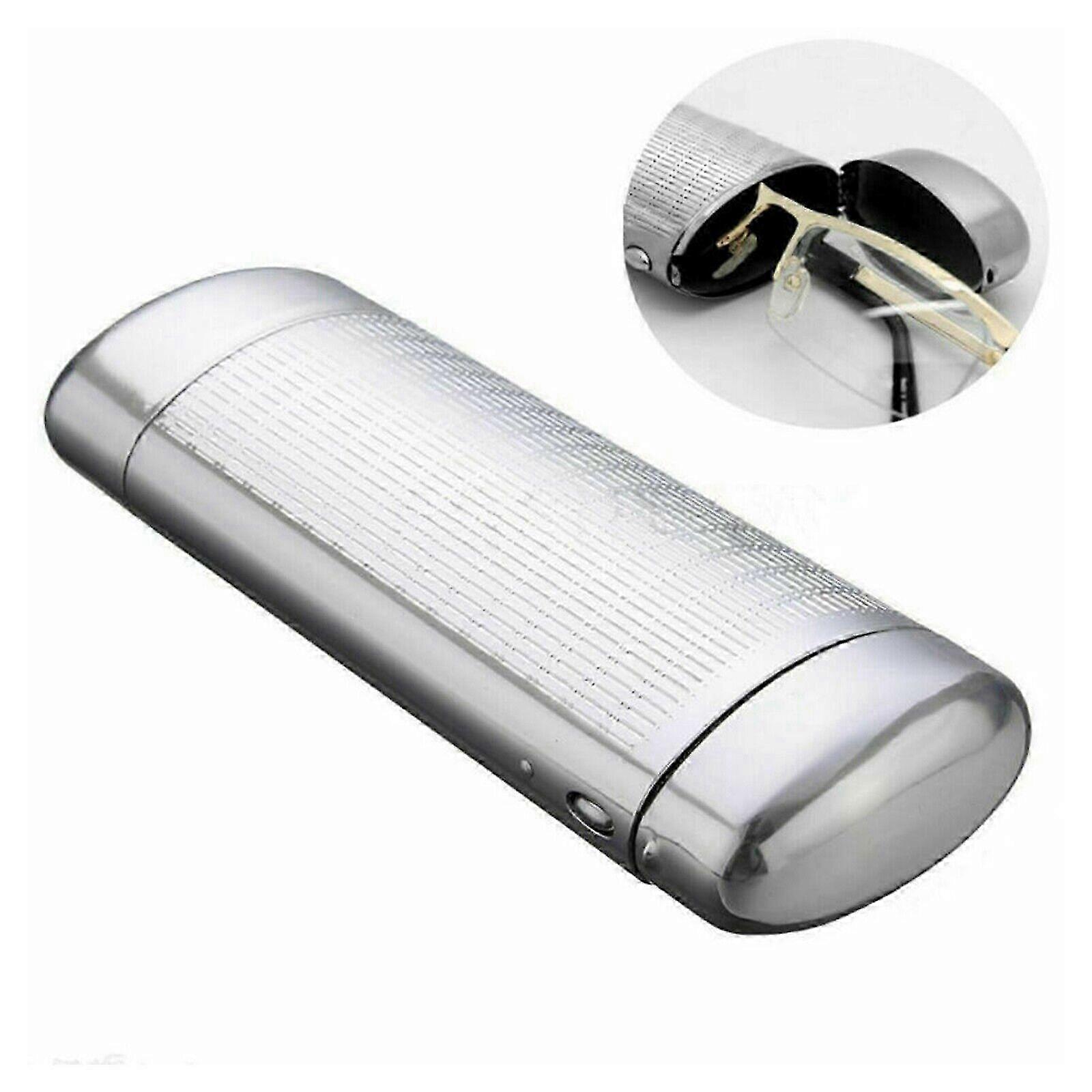Aluminium-Box-Brillenbox Metall-Brillenetui Tragbare Hartschalen-Lesebrillenbox Fg