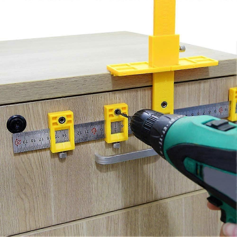 Adjustable Woodworking Jig Hole Locator For Installing Handles, Knobs On Doors And Drawers.