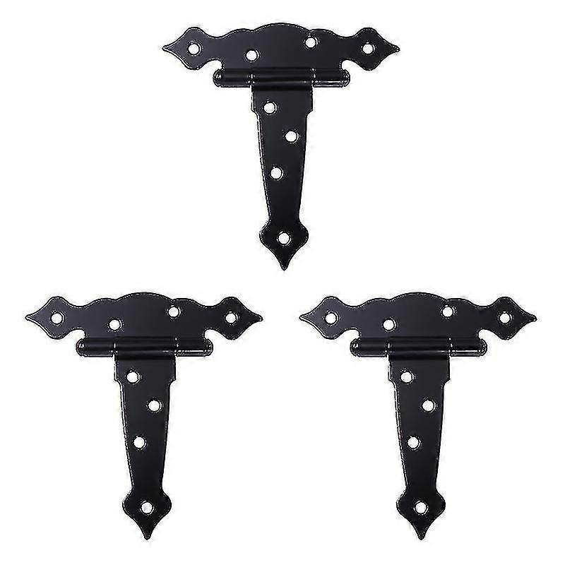 3pcs T Shape Rustproof Iron Light Duty Shed Hinge Gate Strap Hinge Door Hinge