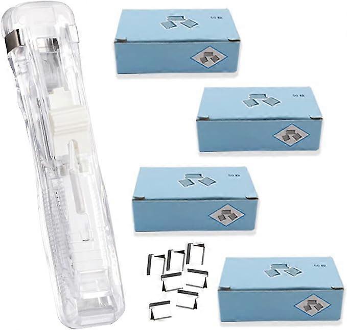 Clip Dispenser with 200 Reusable Filling Clips Won't Damage Your Paper Clips for the Office - Clear
