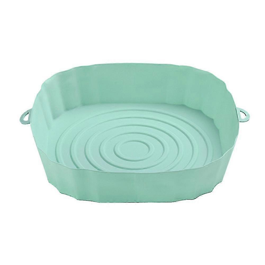 8pcs Grill Accessories Reusable Baking Tray With Handle Non-stick Silicone Pot For Oven Green
