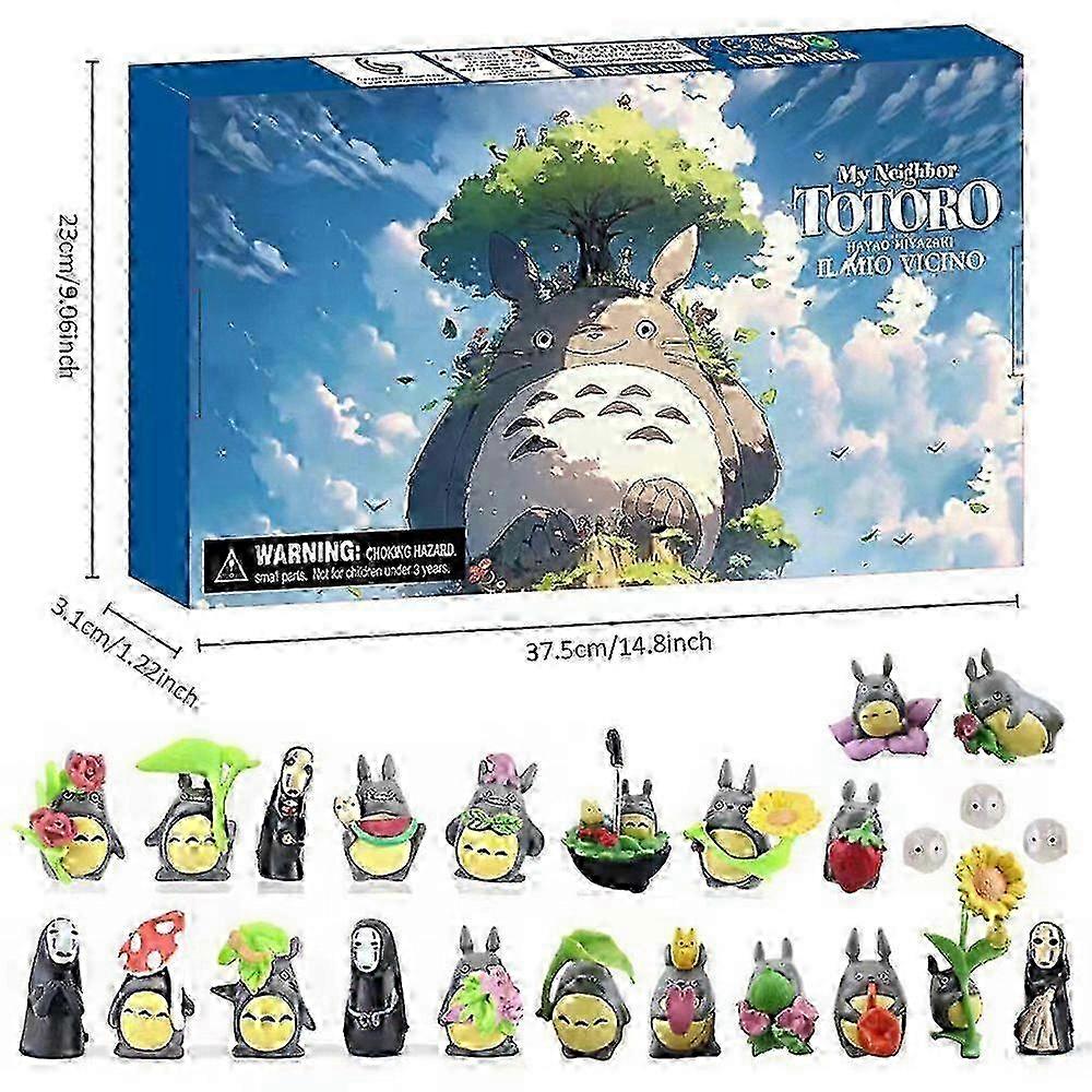 Totoro Φιγούρες Χριστούγεννα Advent Calendar 24 ημέρες Χριστούγεννα αντίστροφη μέτρηση Blind Box Χριστούγεννα δώρο έκπληξη
