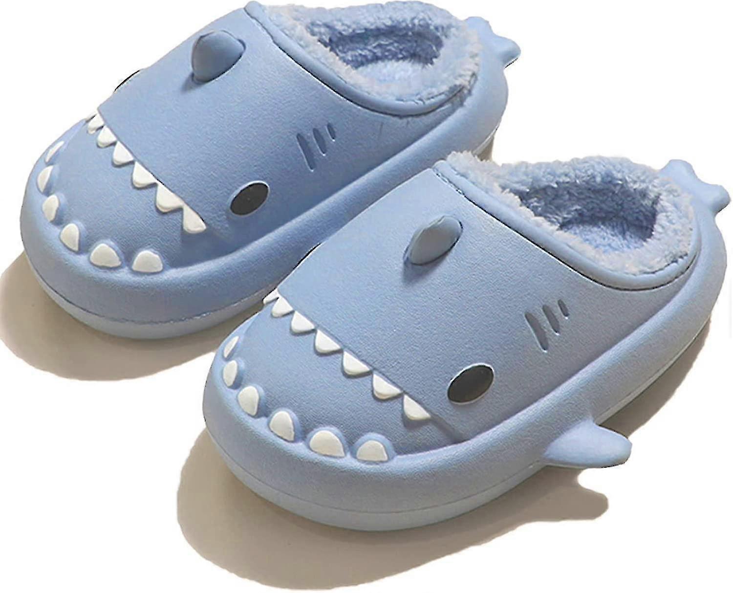 Inverno Shark Slippers Shark Slides Uomini E Donne Memory Foam Cute Cartoon Peluche Soffice Calda Pelliccia Foderata Pantofole