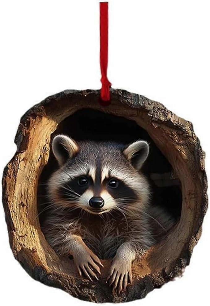jul akryl dyredekor juletre dekorasjon 2d anheng ugle vaskebjørn juletre anheng juledekorasjon sesongdekorasjon for li