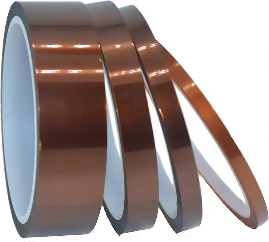 4 Pack High Temperature Heat Resistant Duct Tape 4 Sizes Sublimation Tape for Masking, Soldering, 3D Printers (1/12.7, 1/7.6, 1/5.1, 2.5)